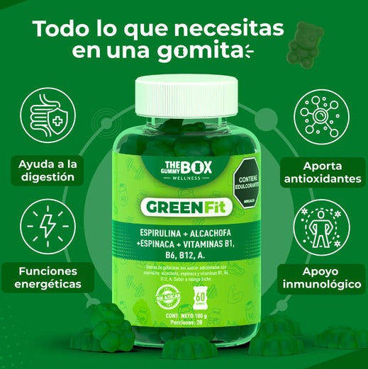 Espirulina, Alcachofa, Espinaca y Vitaminas en Gomitas💚